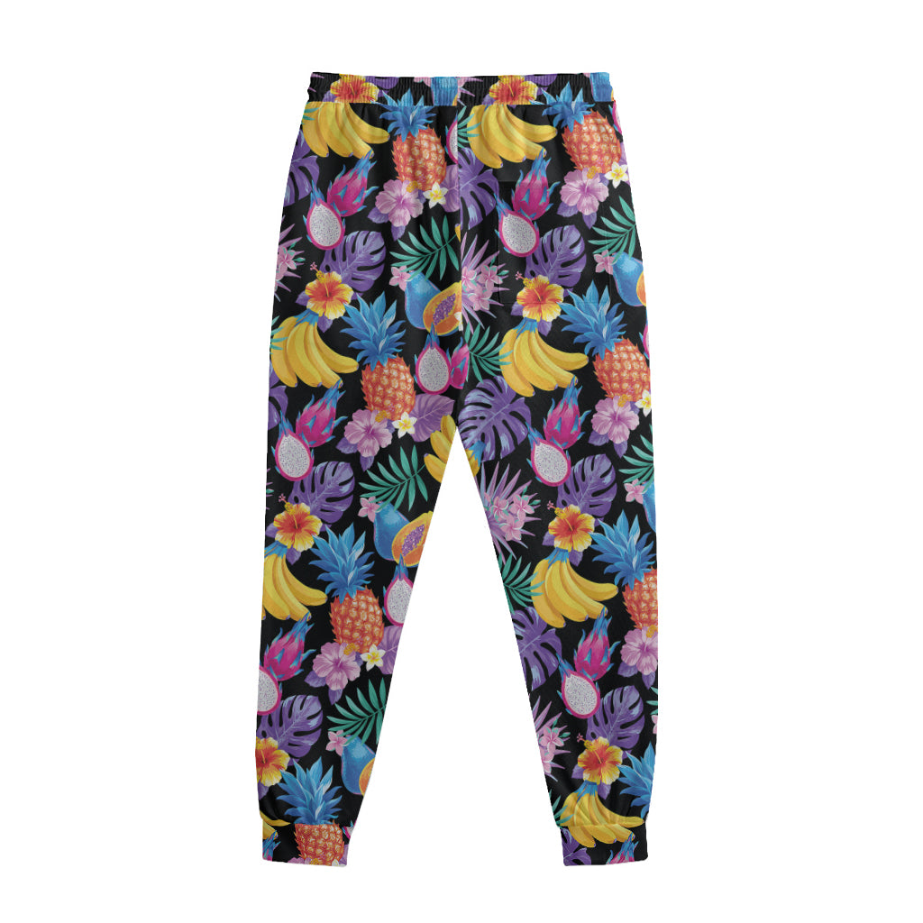Tropical Palm And Hawaiian Fruits Print Sweatpants