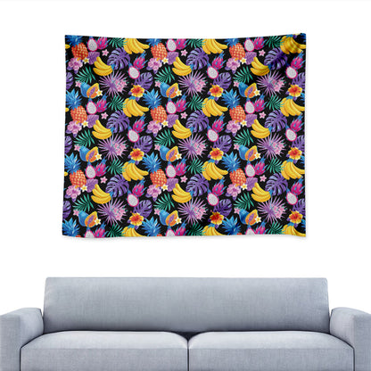 Tropical Palm And Hawaiian Fruits Print Tapestry