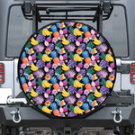 Tropical Palm And Hawaiian Fruits Print Tire Cover