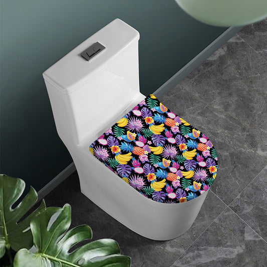 Tropical Palm And Hawaiian Fruits Print Toilet Lid Cover