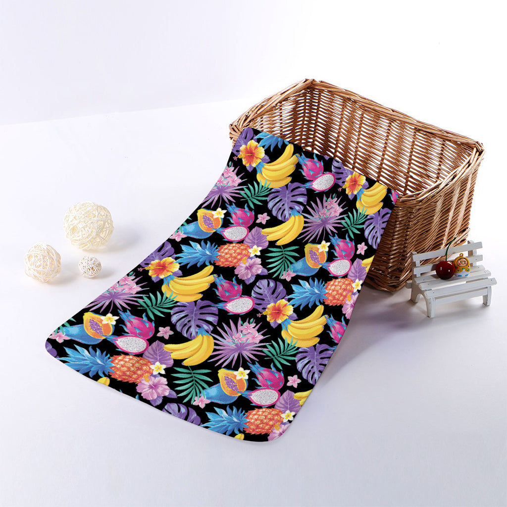 Tropical Palm And Hawaiian Fruits Print Towel