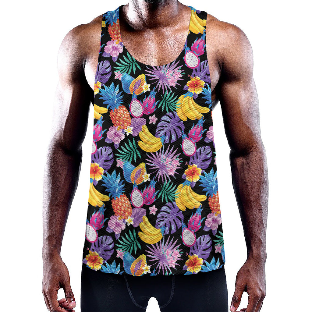 Tropical Palm And Hawaiian Fruits Print Training Tank Top
