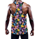 Tropical Palm And Hawaiian Fruits Print Training Tank Top