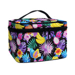 Tropical Palm And Hawaiian Fruits Print Travel Makeup Bag