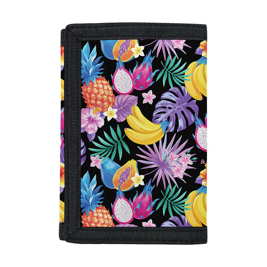 Tropical Palm And Hawaiian Fruits Print Trifold Wallet