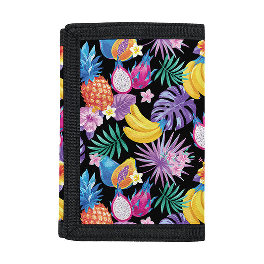 Tropical Palm And Hawaiian Fruits Print Trifold Wallet