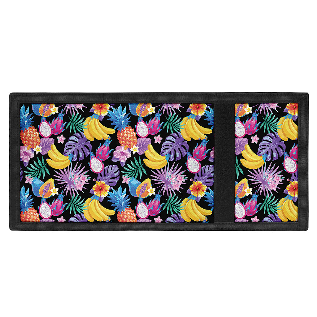 Tropical Palm And Hawaiian Fruits Print Trifold Wallet