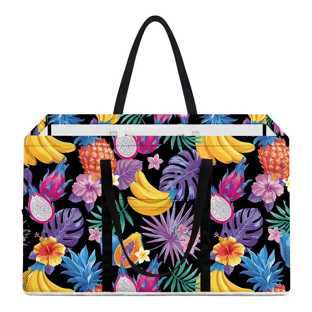 Tropical Palm And Hawaiian Fruits Print Utility Tote Bag