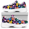 Tropical Palm And Hawaiian Fruits Print White Chunky Shoes