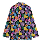 Tropical Palm And Hawaiian Fruits Print Women's Blazer