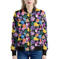 Tropical Palm And Hawaiian Fruits Print Women's Bomber Jacket