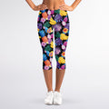 Tropical Palm And Hawaiian Fruits Print Women's Capri Leggings