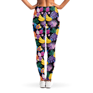 Tropical Palm And Hawaiian Fruits Print Women's Leggings