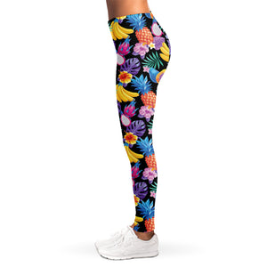 Tropical Palm And Hawaiian Fruits Print Women's Leggings