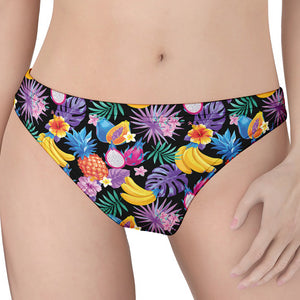 Tropical Palm And Hawaiian Fruits Print Women's Thong