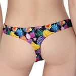 Tropical Palm And Hawaiian Fruits Print Women's Thong