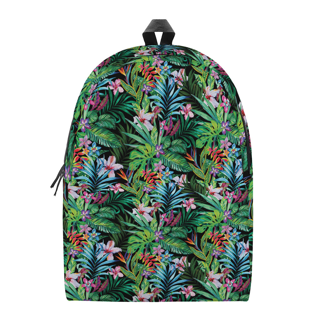 Tropical Palm And Hibiscus Print Backpack