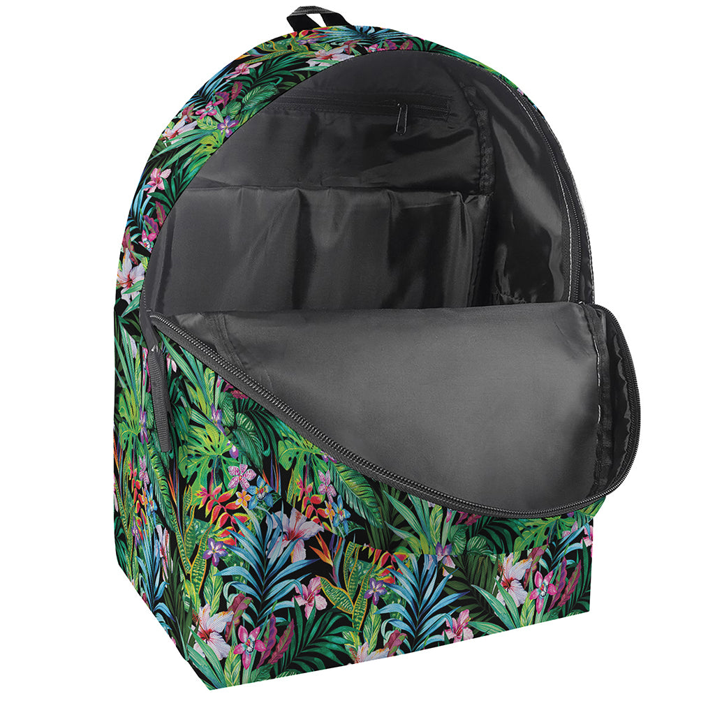 Tropical Palm And Hibiscus Print Backpack