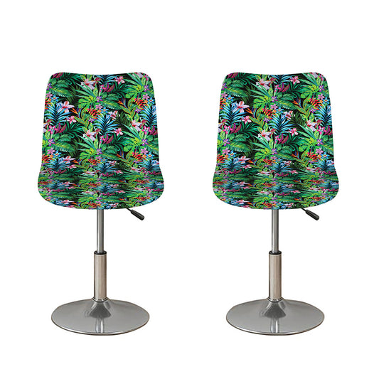 Tropical Palm And Hibiscus Print Bar Stool Covers