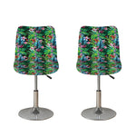 Tropical Palm And Hibiscus Print Bar Stool Covers