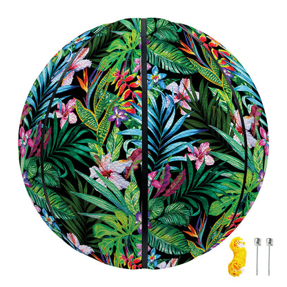 Tropical Palm And Hibiscus Print Basketball
