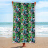 Tropical Palm And Hibiscus Print Beach Towel