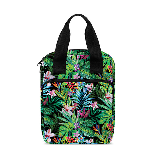 Tropical Palm And Hibiscus Print Bible Tote Bag