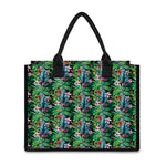 Tropical Palm And Hibiscus Print Canvas Tote Bag