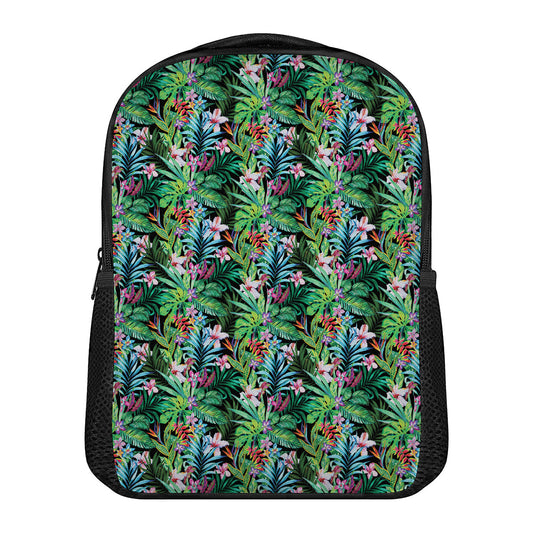 Tropical Palm And Hibiscus Print Casual Backpack