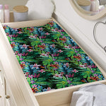 Tropical Palm And Hibiscus Print Changing Pad Cover