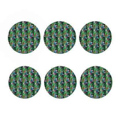 Tropical Palm And Hibiscus Print Coaster Set
