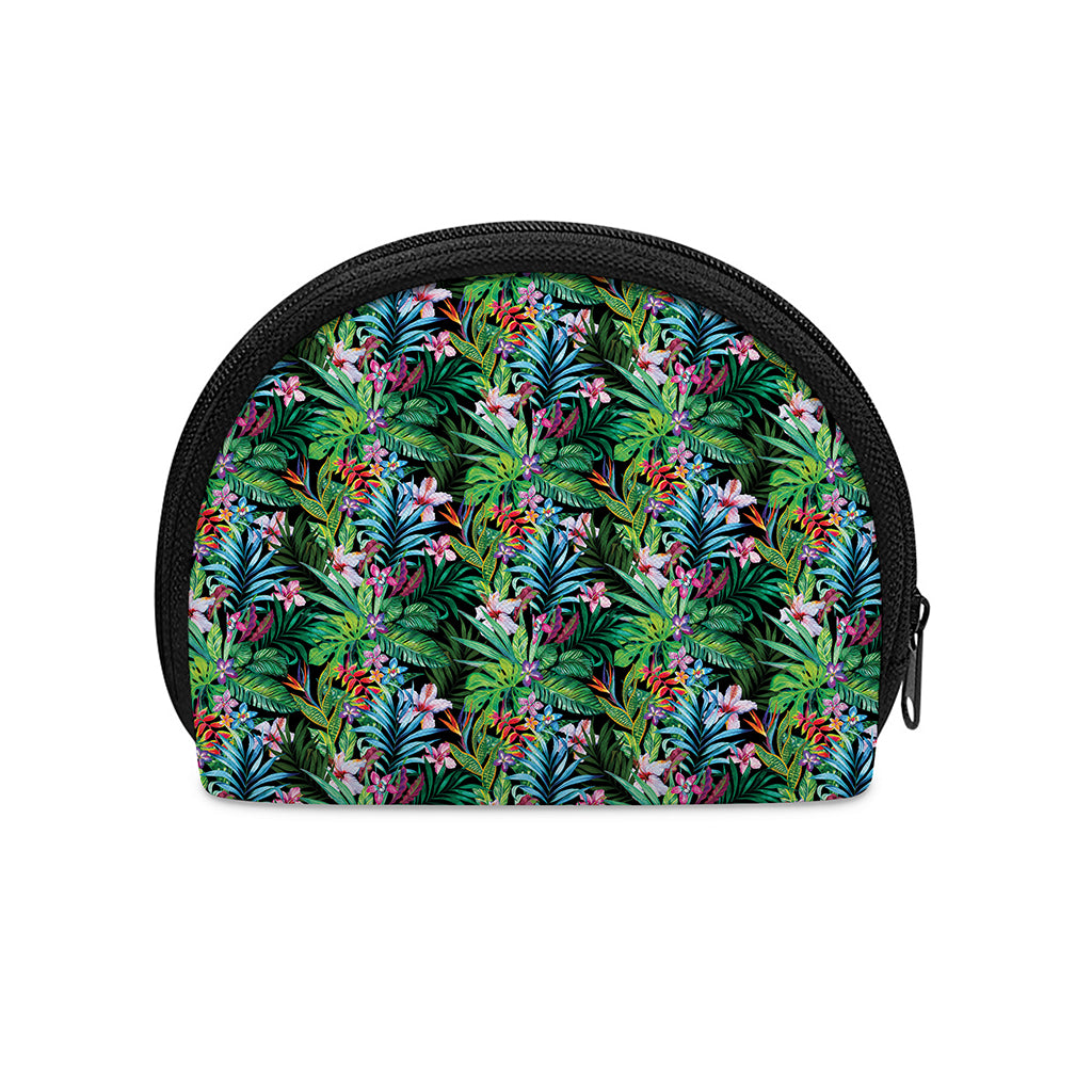 Tropical Palm And Hibiscus Print Coin Purse