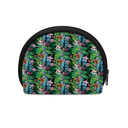 Tropical Palm And Hibiscus Print Coin Purse