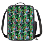 Tropical Palm And Hibiscus Print Crossbody Lunch Bag