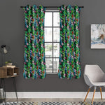 Tropical Palm And Hibiscus Print Curtain