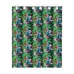 Tropical Palm And Hibiscus Print Curtain