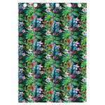 Tropical Palm And Hibiscus Print Curtain