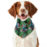 Tropical Palm And Hibiscus Print Dog Bandana