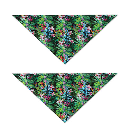 Tropical Palm And Hibiscus Print Dog Bandana