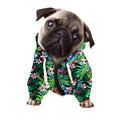 Tropical Palm And Hibiscus Print Dog Zip Up Hoodie