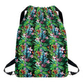 Tropical Palm And Hibiscus Print Drawstring Backpack