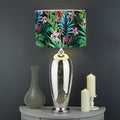 Tropical Palm And Hibiscus Print Drum Lamp Shade