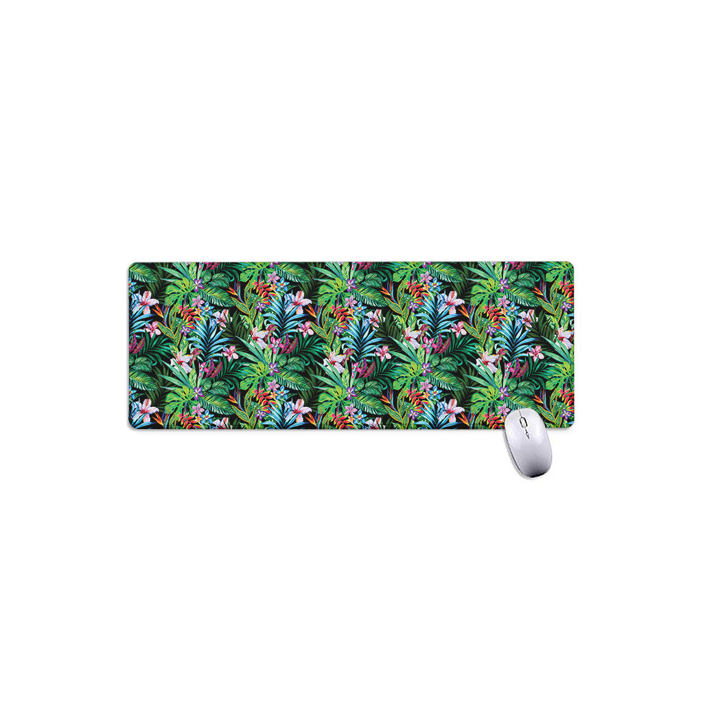 Tropical Palm And Hibiscus Print Extended Mouse Pad