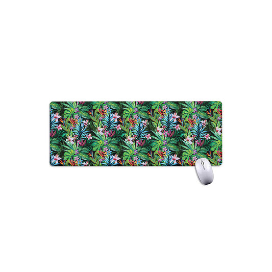 Tropical Palm And Hibiscus Print Extended Mouse Pad