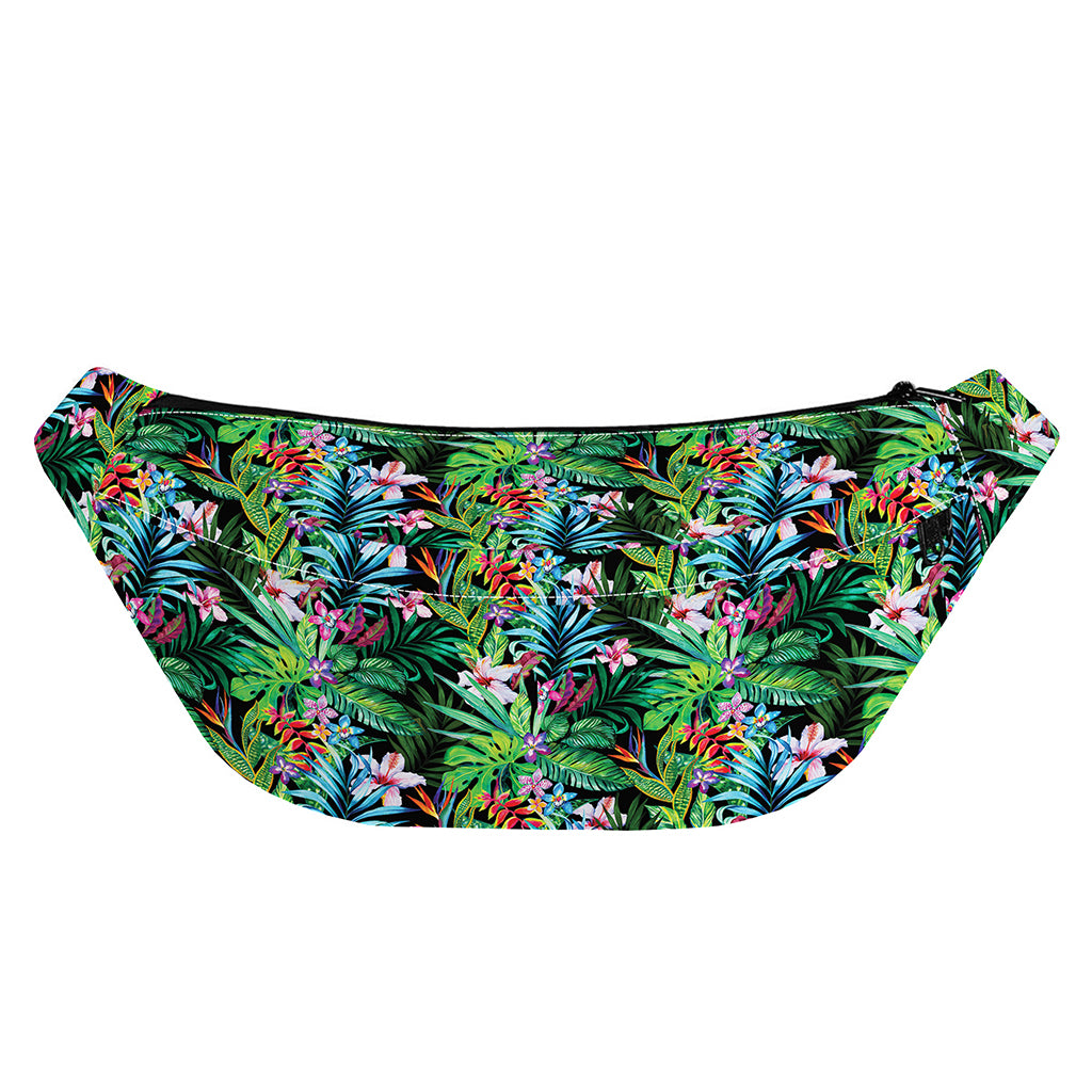 Tropical Palm And Hibiscus Print Fanny Pack