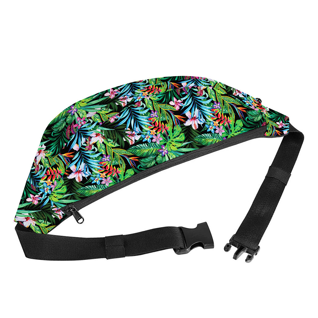 Tropical Palm And Hibiscus Print Fanny Pack