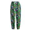 Tropical Palm And Hibiscus Print Fleece Lined Knit Pants