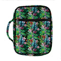 Tropical Palm And Hibiscus Print Front Pocket Bible Bag