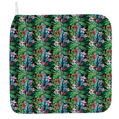 Tropical Palm And Hibiscus Print Hand Towel