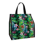 Tropical Palm And Hibiscus Print Insulated Lunch Tote